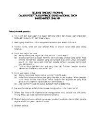 Contoh soal lomba matematika tk b. Soal Olimpiade Matematika Tk Provinsi 2009