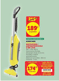 Nettoyeur vapeur (sc 2 floor). Offre Nettoyeur Aspirateur Sols 2 En 1 Fc5 Karcher Chez Super U