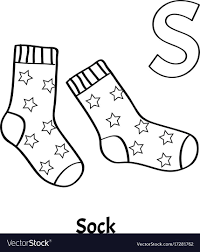 Vector Alphabet Letter S For Children Education With Funny Cartoon Socks Isolated Learn To 2020 Alfabe Boyama Sayfalari Boyama Sayfalari Alphabet