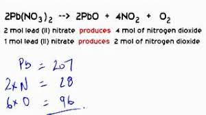 Reacting Mass Calculation Decomposition Of Lead Ii Nitrate Youtube