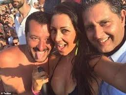 In the photo, however, there is. Shirtless Deputy Italian Pm Matteo Salvini Swigs Cocktails And Dances With Bikini Clad Performer Daily Mail Online