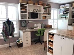 Notice how the doors from the desk cabinets have been removed. Home Offices Craft Rooms More Space Place