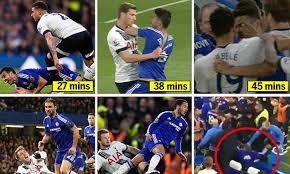 Complete overview of chelsea vs tottenham hotspur (premier league) including video replays. How Chelsea 2 2 Tottenham Descended Into Chaos On Night Of Leicester S Title Win Daily Mail Online