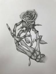 Deeper associations of the skull open the doors to unique. Skeleton Hand Holding Rose Rose Skeleton Drawing Tattoo Art Drawings Drawings Art Drawings Sketches