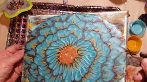 Painting with a sink strainer. Pretty Sink Strainer Pour Painting Strainer Painting Acrylic Pouring Art Pour Painting