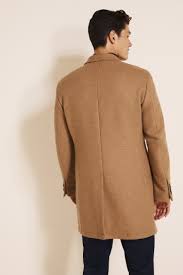Moss 1851 tailored fit oatmeal herringbone tweed jacket. Moss 1851 Tailored Fit Camel Double Faced Overcoat