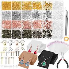 Making your own earrings is a fun, artsy project which can be completed in minutes. Buy Earring Making Kit With Earring Cards Anezus 3663pcs Earring Making Supplies Kit With Earring Hooks Earring Holder Cards Earring Backs And Posts Jump Rings For Diy Earring Jewelry Making Online In