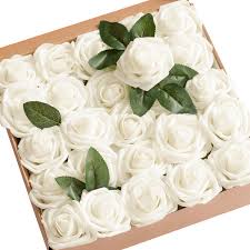 Get the best deals on artificial wedding flowers, petals and garlands. Ling S Moment Artificial Flowers Ivory Roses 50pcs Real Looking Fake Roses W Stem For Diy Wedding Bouquets Centerpieces Arrangements Party Baby Shower Party Home Decorations Artificial Flowers Amazon Com Au