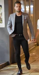 Black Blazer With Jeans Men Blazer Fur Manner Herrenkleidung Anzug Mode