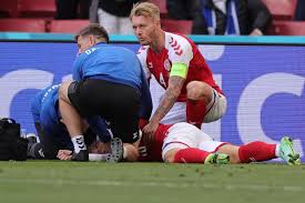 A european championship soccer match between denmark and finland came to an abrupt halt on saturday when danish team captain christian eriksen collapsed on the field and had to be resuscitated, his team doctor said. Christian Eriksen Suffers Cardiac Arrest On Field During Euro 2020 Match