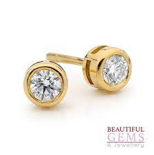 Stud Earrings With 25 Carat Of Diamonds In 18ct Yellow Gold 184235117 Beautiful Gems Jewellery