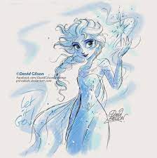 david gilson elsa la reine des neiges de disney crayonne rapide dessin art fans croquis princesse coloriage le monde fantastique gumball