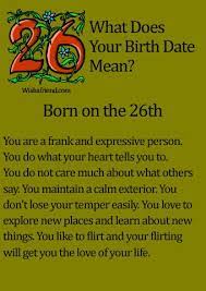 What Does Your Birth Date Mean Born On The 26th Dating Meaning Astrology Numerology Chart