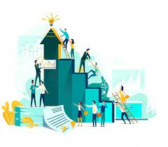 goal achievement and teamwork business concept career growth and cooperation for development of project paid sponsored paid 求人チラシ デザイナー イラスト バナーデザイン