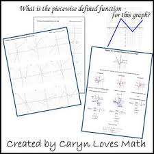 Finding The Equations For The Graph Of A Piecewise Defined Function Worksheet Graphing Worksheets Equations
