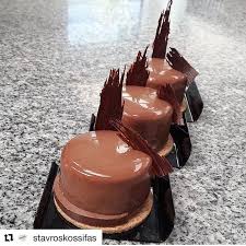 Repost Stavroskossifas Almond Sable Tonka Creamy Venezuela Mousse Tonka Glaze Flexi Ganache Bitter Belcolade Chocolate Sokolata Cake Chocolate Pastry