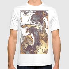 Men's luxury paisley shiny printed slim fit short sleeve button up dress shirt. Black White Gold T Shirt By Jennadavis Society6