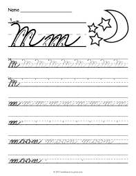 Free Printable Cursive M Worksheet Cursive Handwriting Worksheets Cursive Writing Worksheets Cursive Handwriting Practice