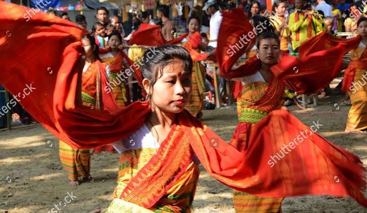 Bodo Tribal Girls Perform Dance On Editorial Stock Photo - Stock Image | Shutterstock Editorial