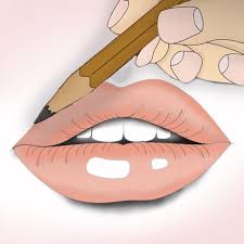 Complete the rest of the lips. How To Draw Lips With Steps By A2dwebs