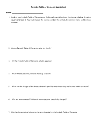 Doc brown's chemistry answers to the periodic table worksheet of structured questions. Periodic Table Of Elements Worksheet