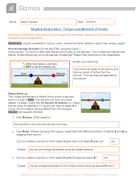 But, to me, there's something even more amazing: Solution Torque And Moment Of Inertia Gismos Worksheet Studypool