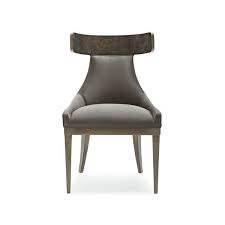 Upholstered Wingback Side Chair In Gray Dining Chairs Solid Wood Dining Chairs Chair