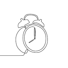 One Line Drawing Of A Alarm Clock Vector Illustration Linear Line Background Png And Vector With Transparent Background For Free Download In 2020 Minimalist Icons Single Line Drawing Clock Drawings