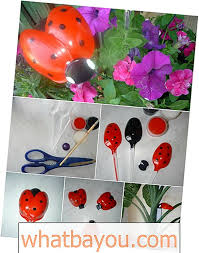 Cepat Kitar Semula Kraf Kunyit Ladybugs Diperbuat Daripada Sudu Plastik Penuhi Semula 2020