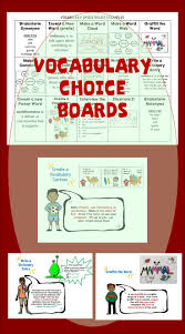 Vocabulary Choice Board Academicvocabulary Vocabulary Choice Board English Writing Exercises Vocabulary
