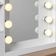 This would put the light where it needs to be, be easily adjusted or removed, and allow for the wiring to be tucked behind the mirror's edge for a. Light Up Mirror Vanity Unit
