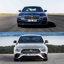Before we can drive them all together, here's how they line up. Photo Comparison Bmw 5 Series Lci Vs Mercedes Benz E Class