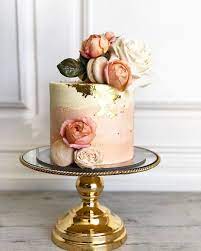 Posh Little Cakes On Instagram Peach Ombre Floral Macaron With Gold Leaf Poshlittlecakes Pe Gold Leaf Cakes Buttercream Decorating Beautiful Birthday Cakes