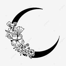 Moon Floral Black Moon Clip Art Moon Crescent Moon Line Png Transparent Clipart Image And Psd File For Free Download