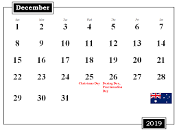 Australia Holidays Calendar December 2019 2019 Calendar Holiday Calendar Federal Holiday Calendar