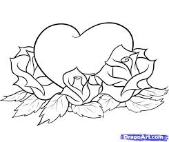 How To Draw Hearts And Roses Step By Step Tattoos Pop Culture Free Online Drawing Tutorial Ad Rose Coloring Pages Love Coloring Pages Heart Coloring Pages
