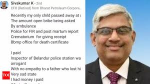 I paid but what will the poor do': Ex-BPCL CFO says he paid bribes after  daughter's death in Bengaluru