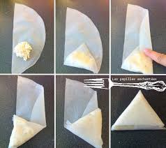 Ciselez les feuilles de menthe le plus fin possible et mélangez les dans un bol avec une bonne cuillerée à soupe d'huile d'olive. Pliage Facile Brick Triangle Pliage Feuille De Brick Feuille De Brick Recettes De Cuisine