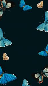 Aesthetic Wallpaper Tumblr Black And Blue Download Premium Vector Of Blue Butterflies Patterned On Black Mobile Blue Wallpaper Iphone Butterfly Wallpaper Iphone Black Phone Wallpaper