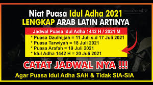 • doa niat puasa tarwiyah dan arafah bacaan niat puasa iduladha arab & latin lengkap artinya. Bacaan Niat Puasa Idul Adha 2021 Ada Puasa Dzulhijjah Tarwiyah Arafah Lengkap Teks Arab Latin Youtube