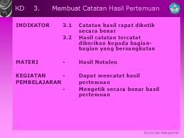 Susunan kepala notulen dilakukan agar para notulis dapat dengan mudah mengerti bagaimana cara penulisan notulen dengan baik dan benar. Mengelola Pertemuan Rapat Mempersiapkan Pertemuanrapat Menyelenggarakan Pertemuanrapat Membuat