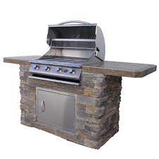 With the urban island outdoor kitchen you will become the master griller and entertainer! Cal Flame 7 Ft Stone Veneer Bbq Island With 4 Burner Grill In Stainless Steel Bistro 470 As The Home Depot