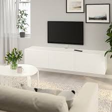Besta Tv Bench With Doors White Vassviken White Ikea Ikea Living Room Living Room Tv Unit Living Room Tv Wall