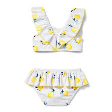 This item is for a 4x6in invitation (seen above). Girl White Lemon Print Lemon Lace Edge 2 Piece Swimsuit By Janie And Jack