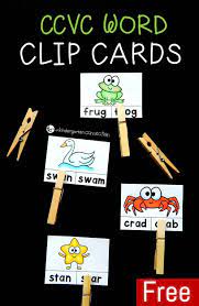 Ccvc Words Clip Cards The Kindergarten Connection Ccvc Words Ccvc Clip Cards