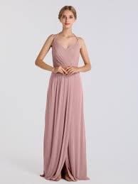 Double Strap Long Georgette Bridesmaid Wrap Dress Style F19755 99 90 Vavily Bridesmaid Dresses Dresses Mesh Bridesmaids Dress