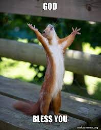 God Bless You Happy Squirrel Make A Meme