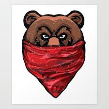 Wallpaper for those days when you want a frequent reminder of how much you love the punisher & jon bernthal. Bear Gangster Bear Wearing A Red Bandanna Pullover Art Print By Zippythread Society6