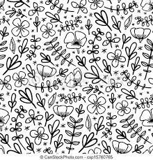 Chevron herringbone seamless pattern with black and white colors vector. Black And White Seamless Floral Pattern Canstock