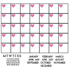 Hearts Calendar Grid Design Store Silhouette Design Printable Patterns